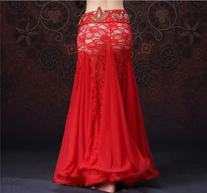 Новая женская юбка для танца живота АТС Макси Племенной танец живота длинная юбка сценическое шоу представление Розовый Красный Белый M L