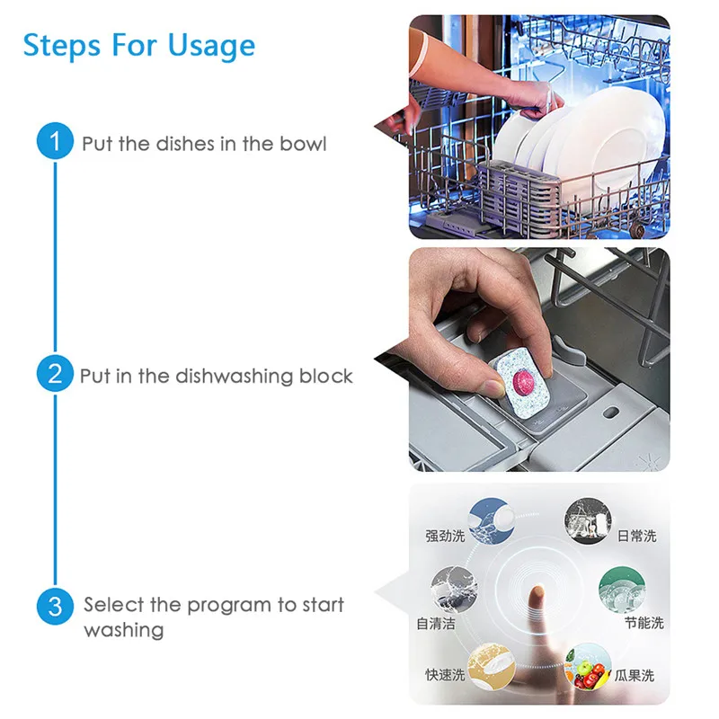 Моющее средство для посудомоечной машины, концентрированный блок-краску Powerball Dish Tabs 3 в 1, тарелка со свежими пряностями, кухонный чистящий посудомоечный аппарат, таблетки