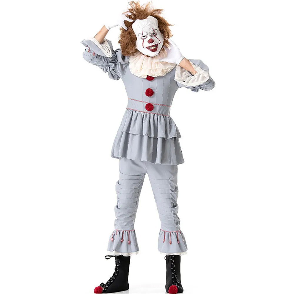 Костюм Стивена Кинга Pennywise взрослый унисекс женский Хэллоуин страшный клоун