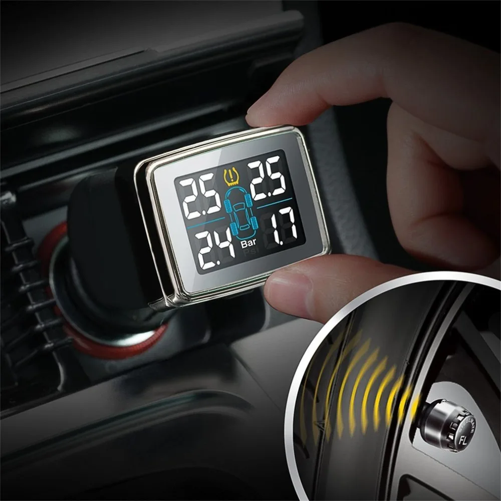 

NEW TP-79 Tire Pressure Monitoring Detector DIY TPMS CIG Plug Diverter Wireless Transmission Adjustable LCD Display