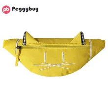 Детские одноцветные сумки на плечо с милым мультяшным принтом для мальчиков и девочек, повседневные Поясные Сумки на пояс, холщовые нагрудные сумки на молнии