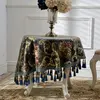 ZHUO MO Luxury Embroidery table cloth round With Tassel for home Party Banquet Hotel Restaurant Wedding Decor square Table Decor ► Photo 2/6