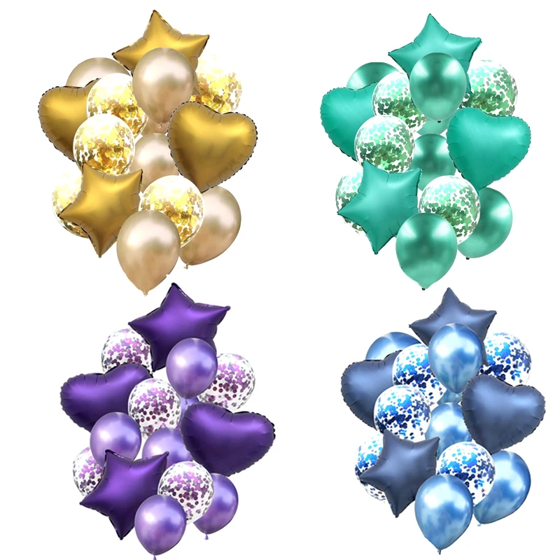 

12/18inch Metallic Confetti Balloons Happy Birthday Party Helium Balloon Decorations Wedding Festival Ballon Party Supplies