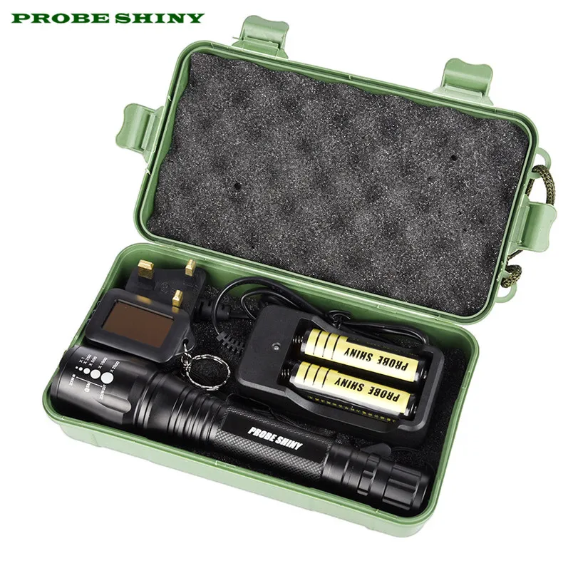 HOT!!! X800 Zoomable XML T6 LED Tactical Flashlight+18650 Battery