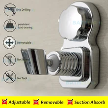 Movable Bathroom Shower Head Holder Make Of Eco Friendly ABS Material With Heavy Duty Air Vacuum Suction Cup For Bathroom