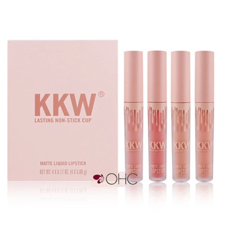

4 Pcs/Set Liquid Lipstick Nude Color Lip Gloss Birthday Edition Collection Velvet Lip Kit Long Lasting Lip Color Lipgloss