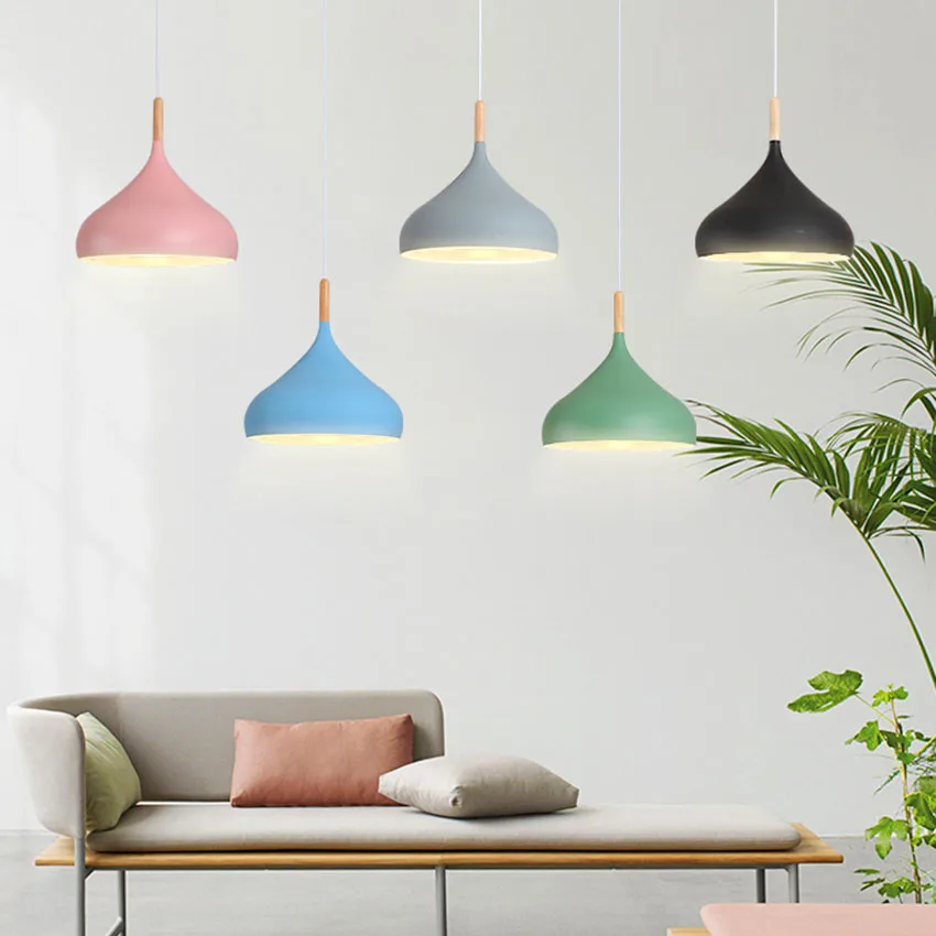 

Nordic Loft LED Aluminum Pendant Lights Colorful Macaron Pendant Lamp Restaurant Living Dinning Room Cafe Bar Lighting Luminaire