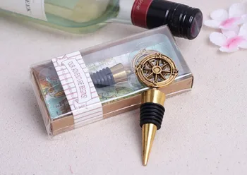 

200pcs Compass Adventure Travel Wine Bottle Stopper Wedding Favor vintage bronze compass Wine Bottle Stopper Gifts Favor wen4273