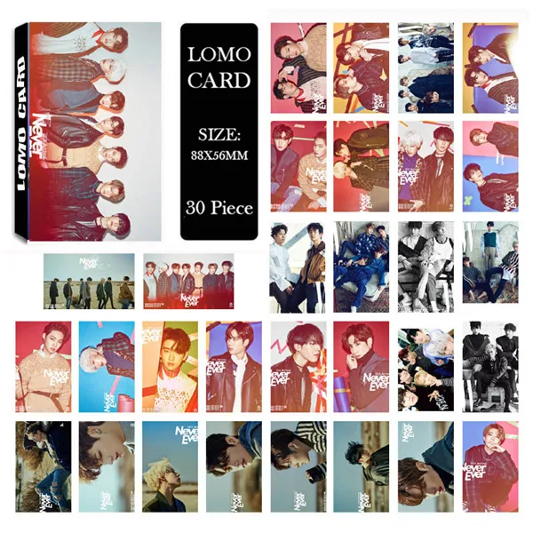 LOMO Card KPOP BIGBANG/EXO/BLACKPINK/GOT7/IKON/RED VELVET/SJ/NCT127/IZONE/TXT/TWICE/MONSTAX/Album Small Cards Photo Photocard - Цвет: GOT7 04