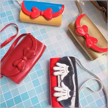

mini melissa fashion kids children girls sandals cartoon mickey minne parent-child bag 4 color gold/red/white/Black