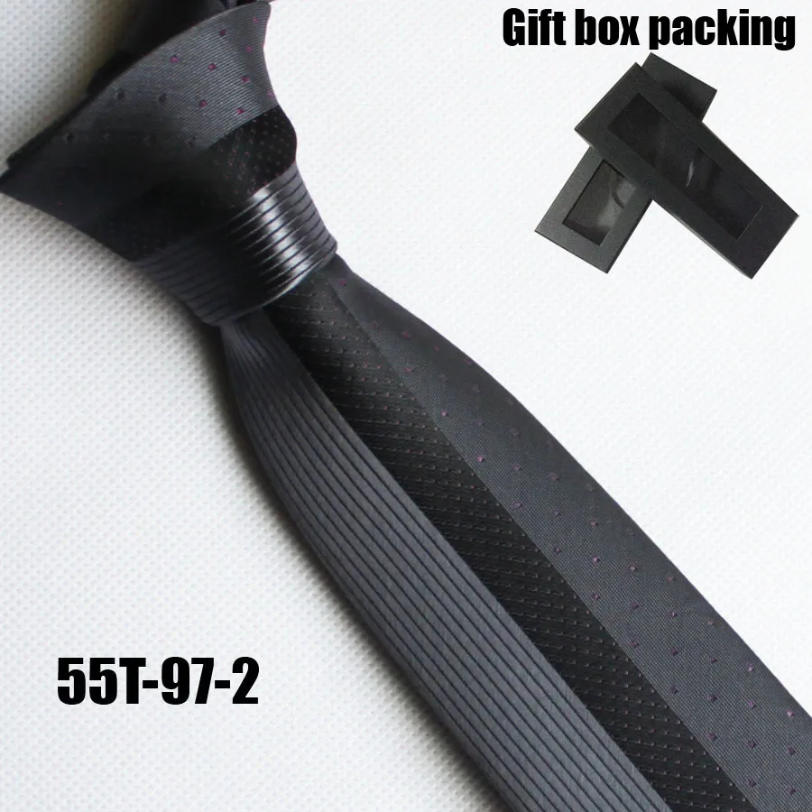 Уникальный Галстук lingyao, отличный галстук для жениха, Свадебный серый с черными полосками и точками в подарочной коробке