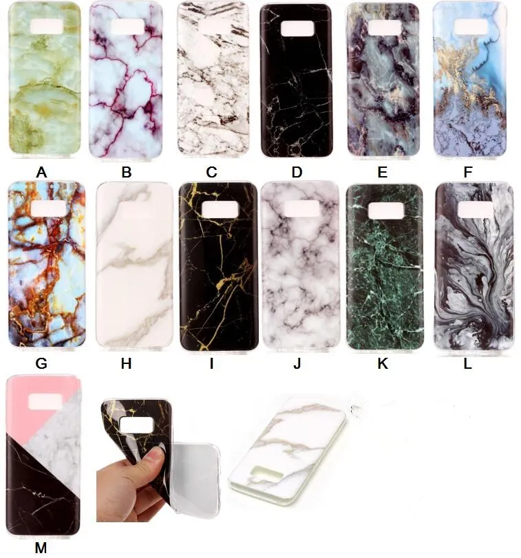 New For Samsung Galaxy S8 Plus Blue White Green Black Marble Designs High Quality Phone Case Gloss TPU Soft Back Cover |