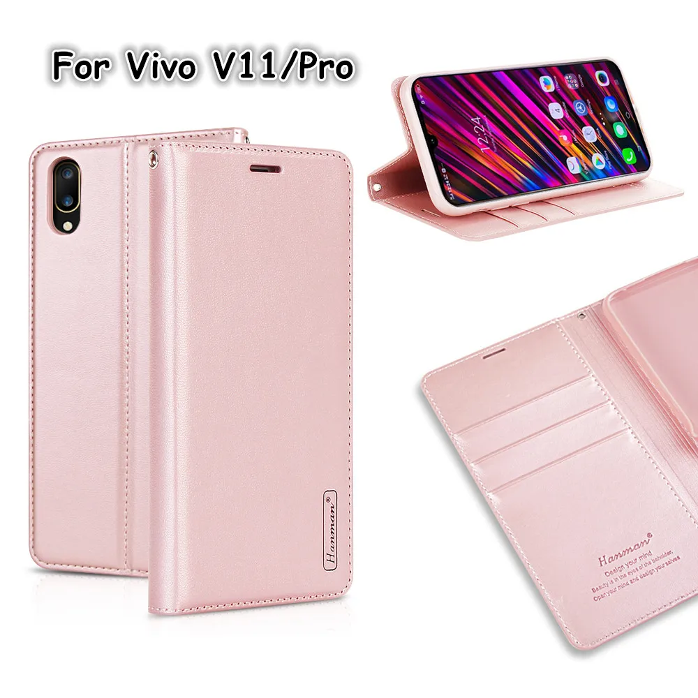 Flip Cover Genuine Leather Bag For Vivo V11 Case Soft TPU Back