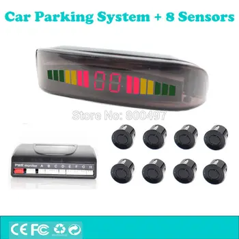 

New Universal Car Parking Assistance System with 8 Sensors Backup Reverse and Front Radar System Alarm Kit with Colorful Display