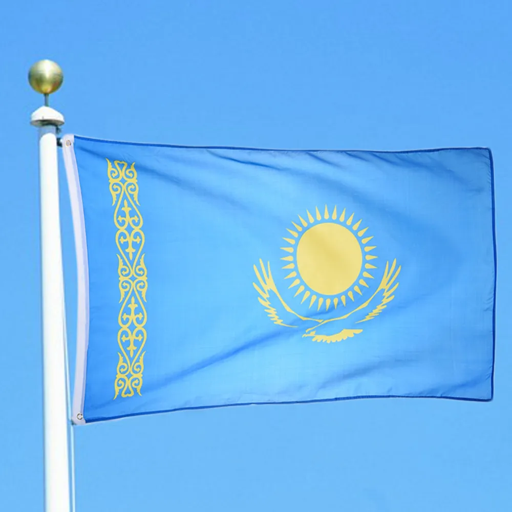 3X5 KAZAKSTAN FLAG KAZAKHSTAN FLAGS BANNER NEW F658 