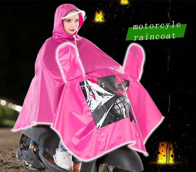 1.Thicken Big hat Motor Cycle Rain Coat Electrombile Women's Raincoat Waterproof Rain Poncho Men Windbreaker Polyester Motorcycle Raincoat