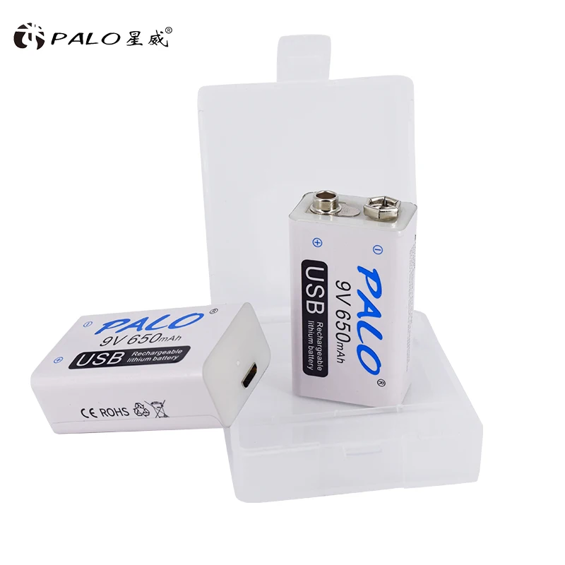PALO 6F22 650mAh литий ионная аккумуляторная батарея 9 v литиевая для мультиметра
