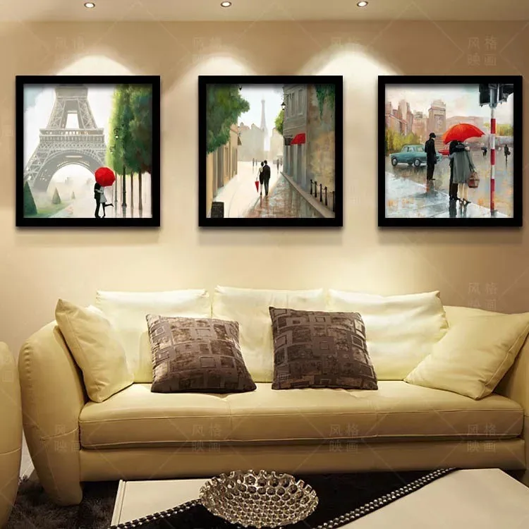 

NEW Diy diamond painting square drill pasted painting cross-stitch embroidery painting diamond Paris amorous feelings 3pcs/set