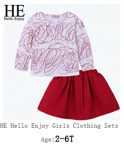 HE Hello Enjoy/Детская Изысканная одежда Модные осенние детские топы в полоску с длинными рукавами+ джинсовая юбка комплекты из двух предметов для девочек