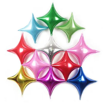 

20pcs 10" Inch Foil 4 pointed Star Balloon mixed heart Quadrangular ballon Helium Metallic globos for Wedding/birthday supplies