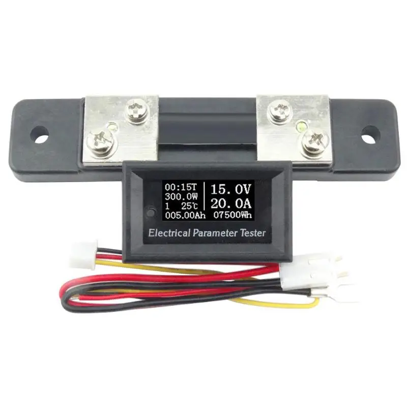 

Portable 7in1 OLED Multimeter Ampere Capacity Power Energy Run Time Temperature Meter DC 100V 50A Volt Amp Watt Meter