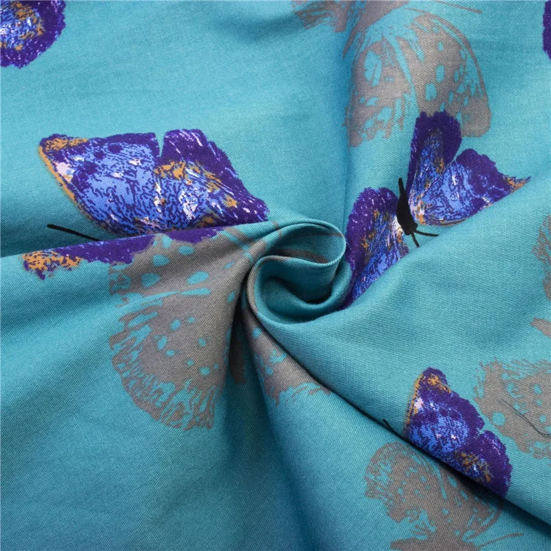 Kostlich Butterfly Print Autumn Dress Women 2017 Blue Audrey Hepburn 50s Vintage Dress Swing Rockabilly Elegant Party Dresses (16)
