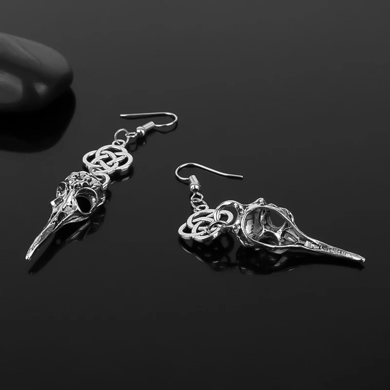 

New Nordic Viking Eagle Head Earrings Retro Skull Exaggeration Retro Knot Earrings Punk Long Earrings