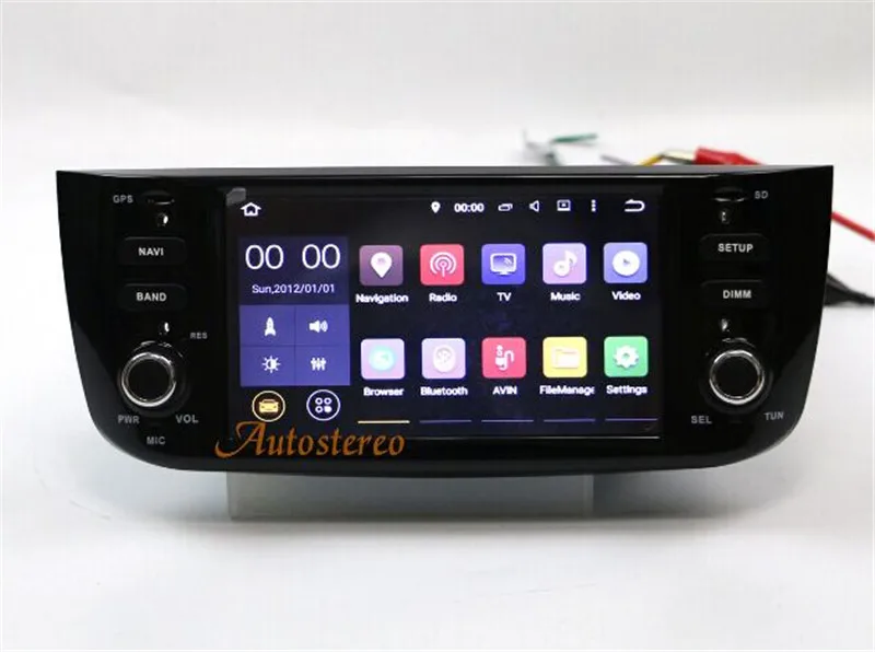 Sale Android8 4GB+32GB 8 Core Car GPS Navigation No DVD Player Radio Stereo For Fiat Punto 2009-2015 for Linea 2011-2015 Auto Video 2