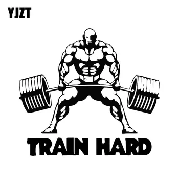 

YJZT 15.6*14.2CM Interesting Fitness Train Hard Bodybuilder Decor Car Stickers Vinyl Graphic C12-0870