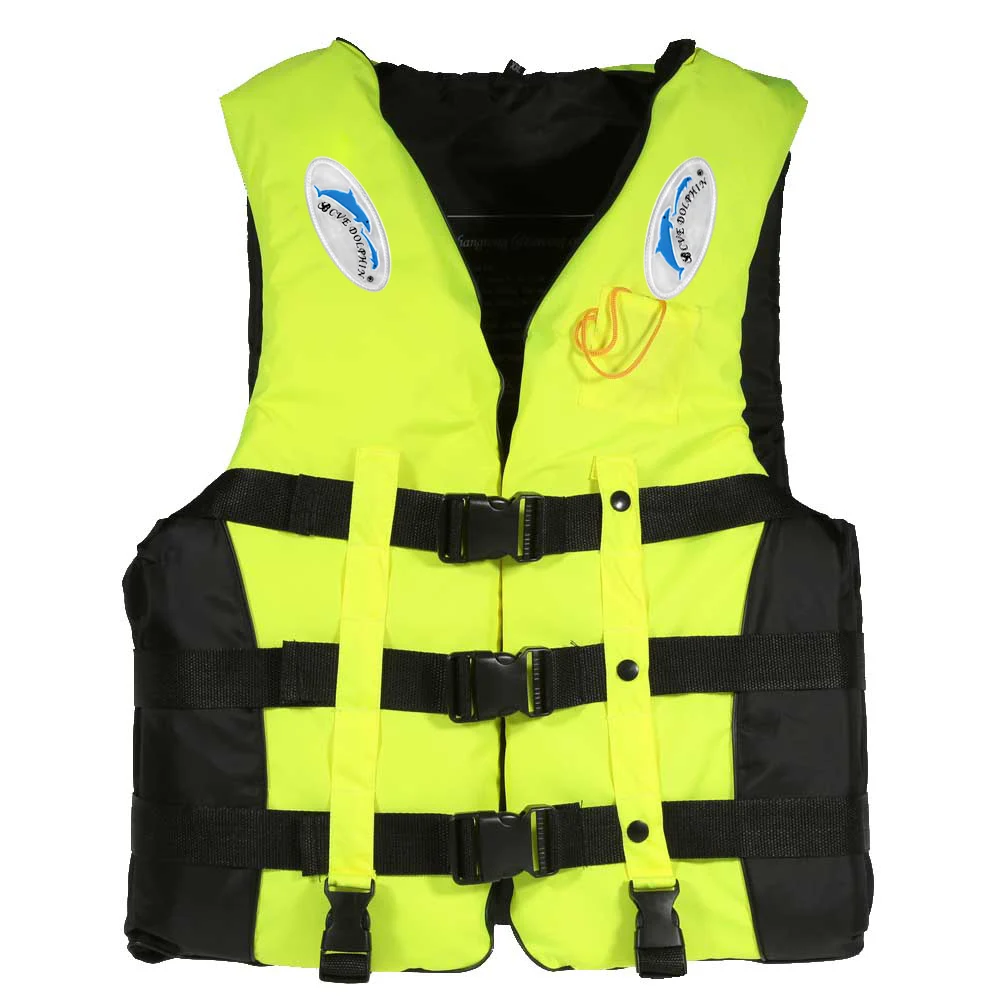 Взрослая одежда для плавания на лодках, безопасная Спасательная куртка, жилет со свистком, костюм для выживания на водных лыжах, L-2XL - Цвет: Светло-зеленый
