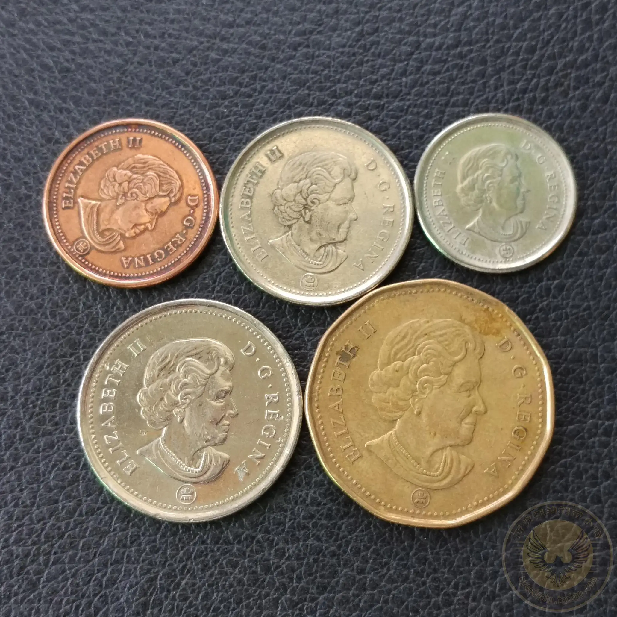 

Canada 5pcs Coins Set Old Edition North AmericaOriginal European Coin good Condition Used