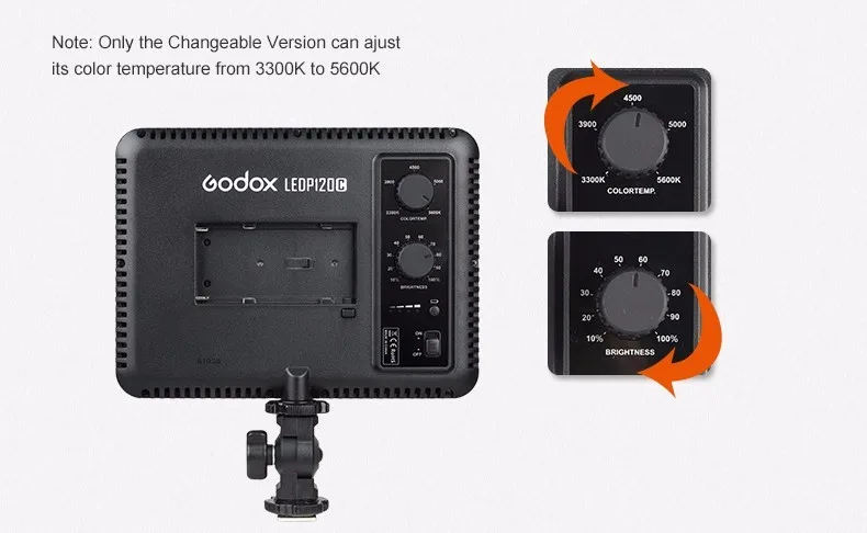 Godox Ultra Slim ledp120c 116 шт. led studio Видео непрерывный свет лампы для Камера видеокамера 3300 К ~ 5600 К яркость регулируемый