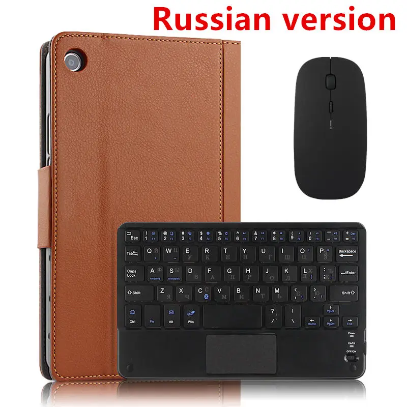 brown mouse Russian Чехол для huawei Mediapad M5 lite 8,0 JDN2-W09 JDN2-AL00 Bluetooth Клавиатура Защитный чехол из искусственной кожи M5 Lite 8 планшетный ПК чехол s - Цвет: brown mouse Russian