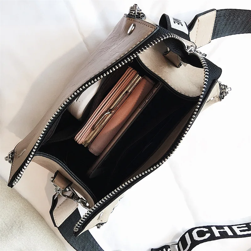 Women Leather Shoulder Bag Luxury Messenger Crossbody Bucket Letterwide Handbags