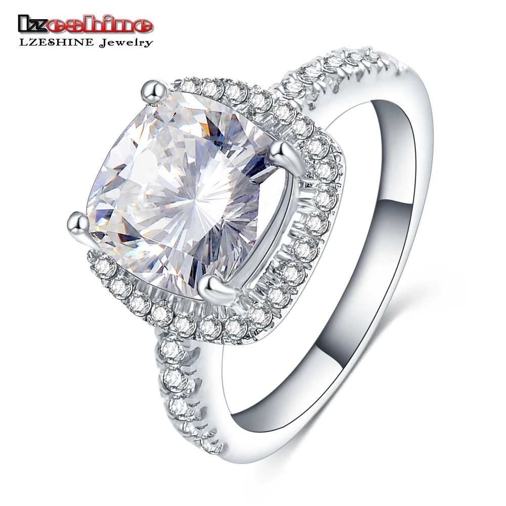 LZESHINE 2016 High Quality Shiny Square Ring Austrian Crystal