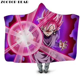 

Coats Hooded Blanket Plush Adults Anime 3D Print Dragon Ball Fashion Harajuku Home Boy Soft Office Quilts Wearable Bedding