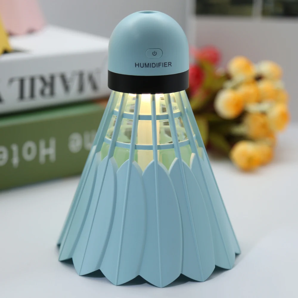 

Creative 2 In 1 Portable Humidifier Low Noise Lamp Micro USB Port Air Diffuser Mist Maker for Home Office Badminton shape Z25