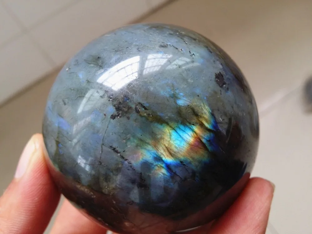 

WW 06004 NATURAL Labradorite Crystal sphere ball Orb Gem Stone