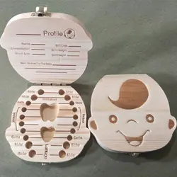 Английские деревянные детские зубы коробочка для хранения Сохранить Органайзер молочный зуб Коробка для хранения детские зубы памяти