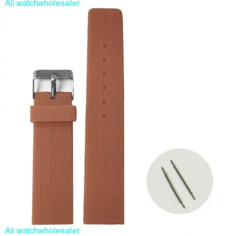 22mm Trendy Brown Silicone Jelly Rubber Ladies Men Watch Band Straps WB1071R22JB