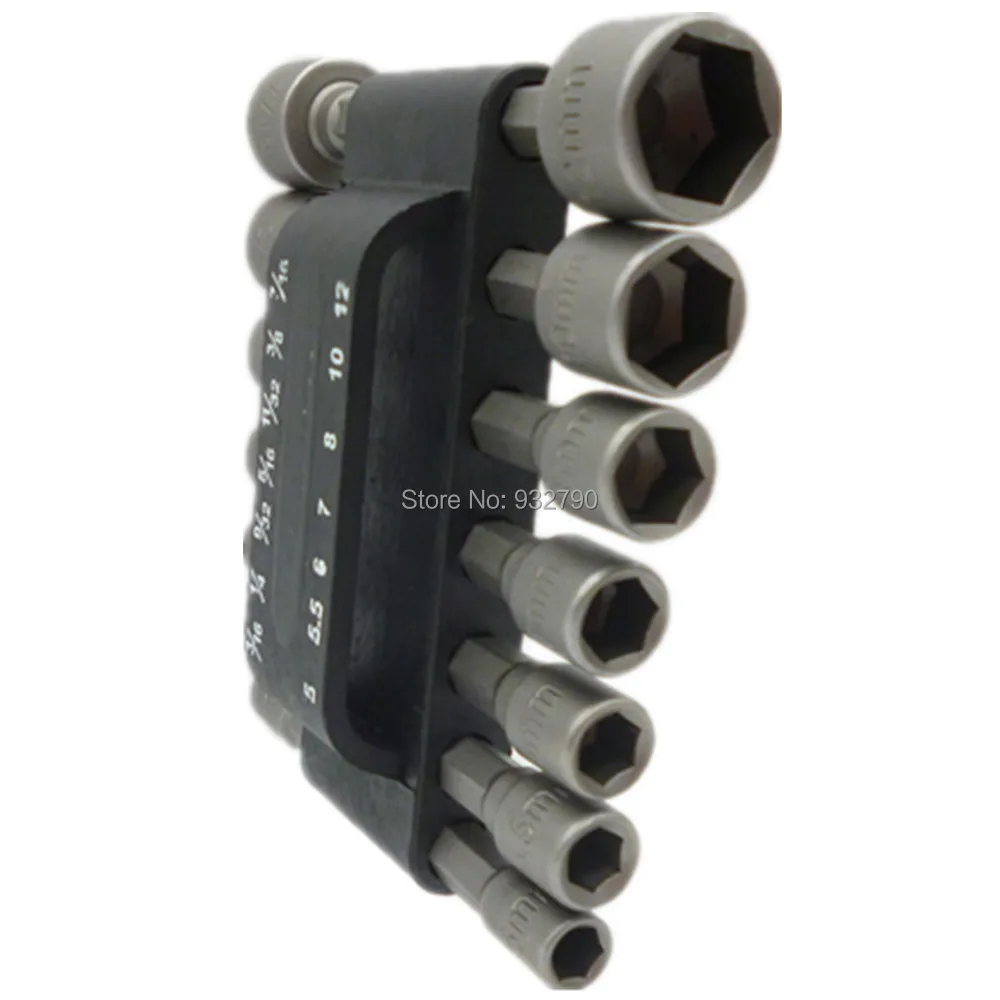 

14pcs Power Nutdriver Nut Driver Bit Set Sae&Metric Nut Driver Socket Bits 1/4" Hex Shank Quick-Change Screwdrivers Nutdrivers