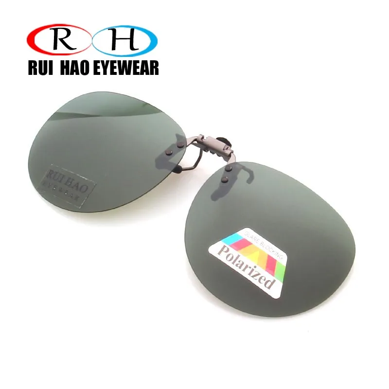 

Round Design RUI HAO EYEWEAR Brand Sunglasses Clip on Polarized Sun Glasses Driving Eyeglasses Grey Clip Sunglasses