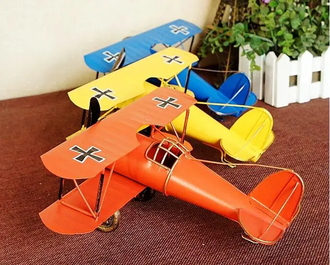 

Big Size DIY Vintage Retro Blue Plane Airplane Aircraft Models Toys For Children Glider Biplane Home Decor Ornament Toys