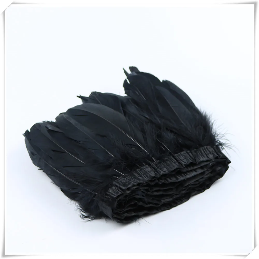 2 black goose feather fringe 3