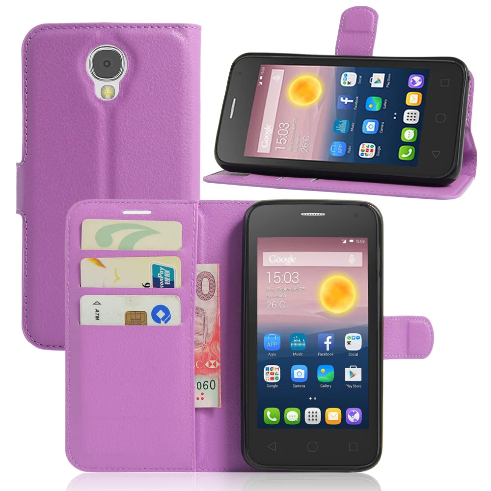 For Alcatel pixi 4(5) OT5010D Luxury flip wallet pu leather phone case with stand function and card holder on |