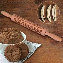 Год Рождество тиснение скалка для выпечки печенье лапши печенье, фондан, пирог тесто выгравированы ролик Олень Снежинка