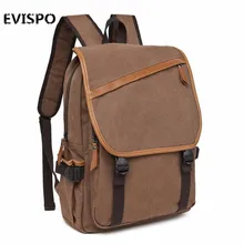 2016 новый EVISPO Серый Холст мужская Рюкзак Сумка Бренд Высокого Качества Портативный Ноутбук Mochila для Мужчин Водонепроницаемый Рюкзак