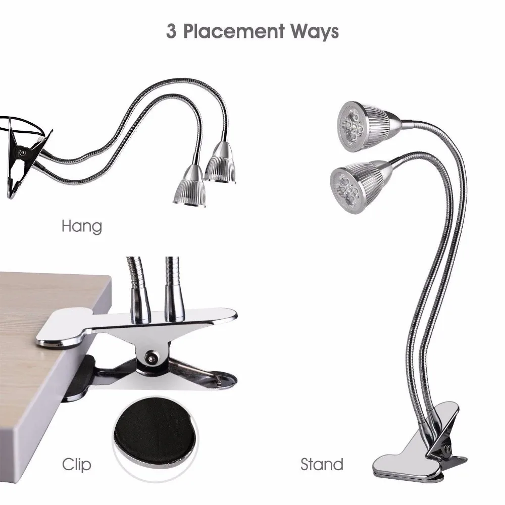 3 головки светодиодный светать Dual Head 15 W 10 W завод светодиодная лампа для выращивания Фито lampy с двойной на переключатель ВКЛ./ВЫКЛ .. для