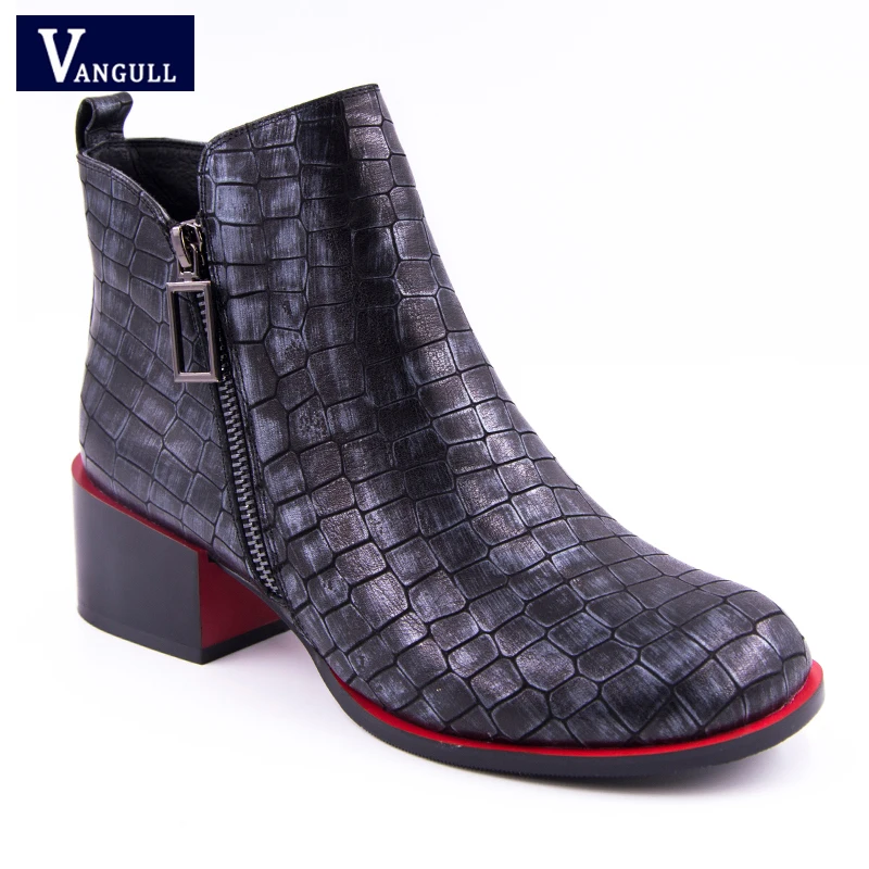

Fashion Casual High Quality Women's Clothing 2018 Autumn Square heel zipper female Chelsea Boots Round Toe Plaid women's Boots