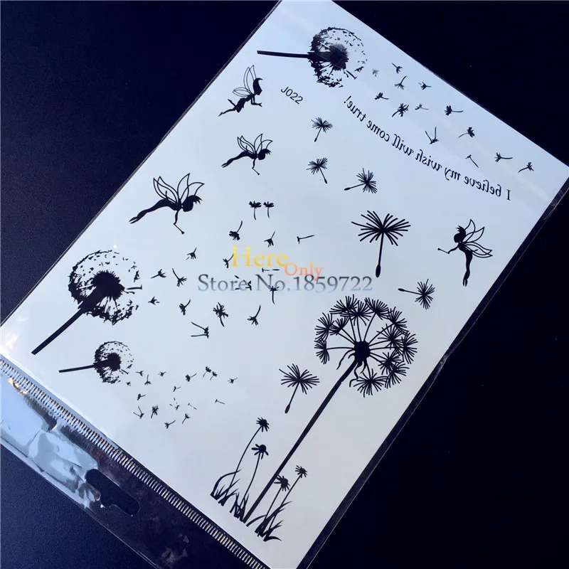 073 25 Style Populaire étanche Noir Henné Tatouage Faux Pissenlit Fleur Fée Tatoo Femmes Corps Art Temporaire Tatouage Autocollants Hbj022 In